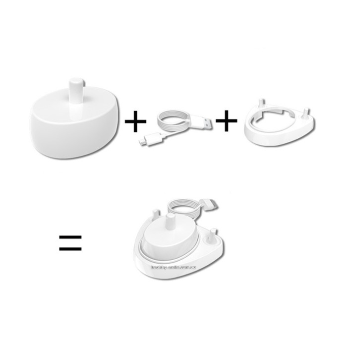 Charger+base holder for Oral-B electric toothbrush, white